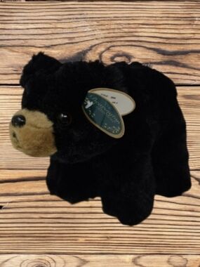 THE BEARINGTON COLLECTION "BANDIT JR." BLACK BEAR CUB 8 1/2" LONG STUFFE…